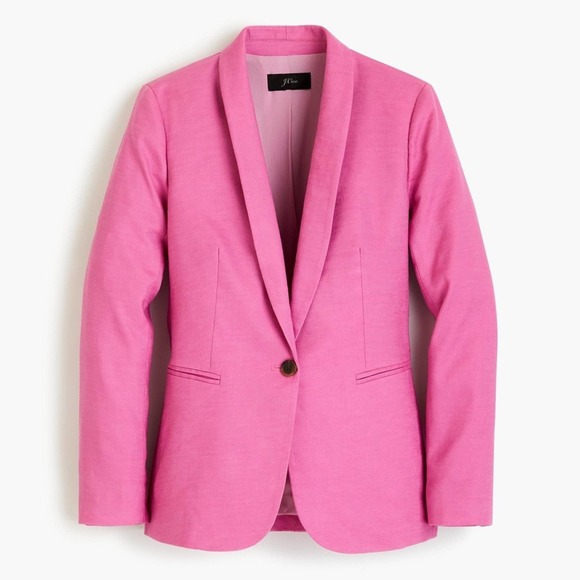 J. Crew Jackets & Blazers - J. Crew Parke Linen Blend Vivid Fuchsia Blazer Jacket size 16